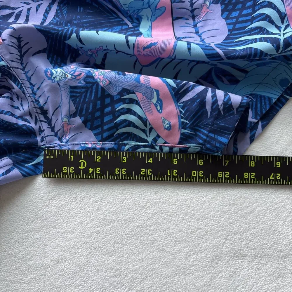 Batman Swim Trunks Mens Medium Blue Surfing Joker Tropical Board Shorts‎